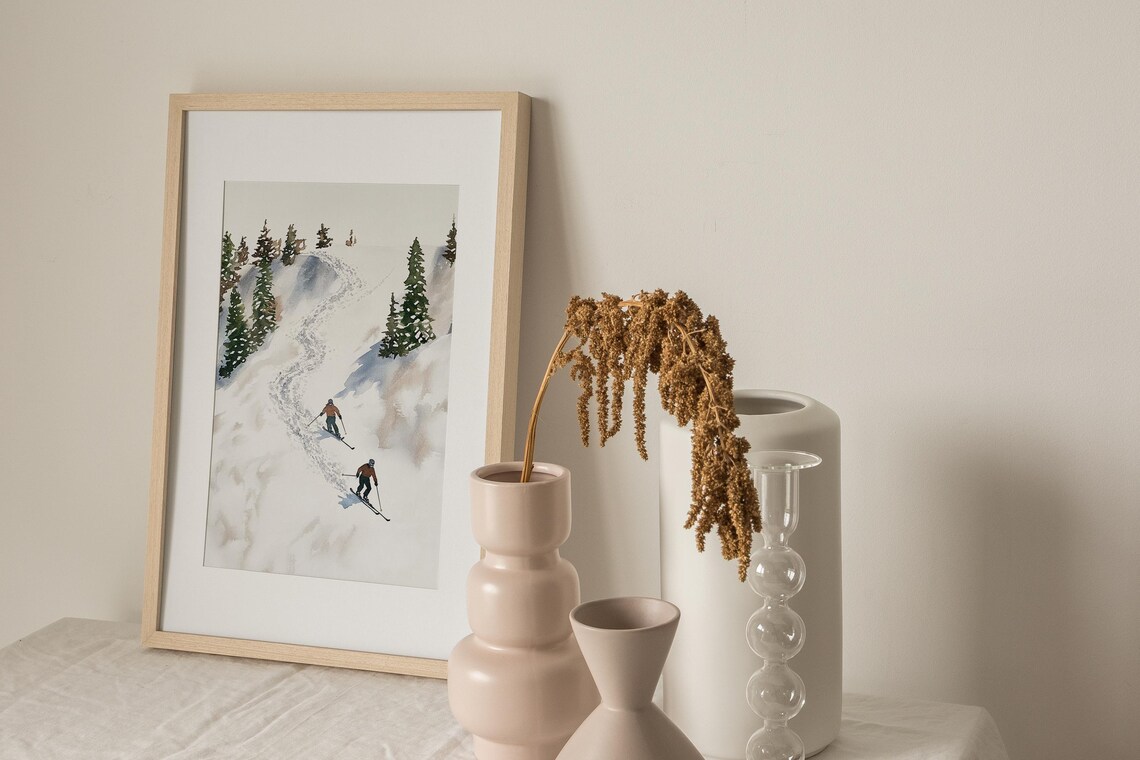 Aspen Snowmass Watercolor Art Print, Colorado Skiing - Image 2