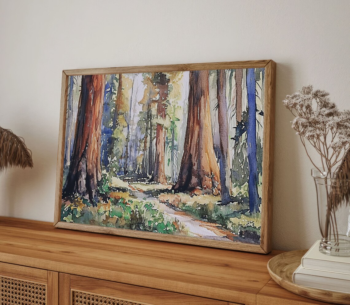 Sequoia National Park Watercolor Art Print - Image 5