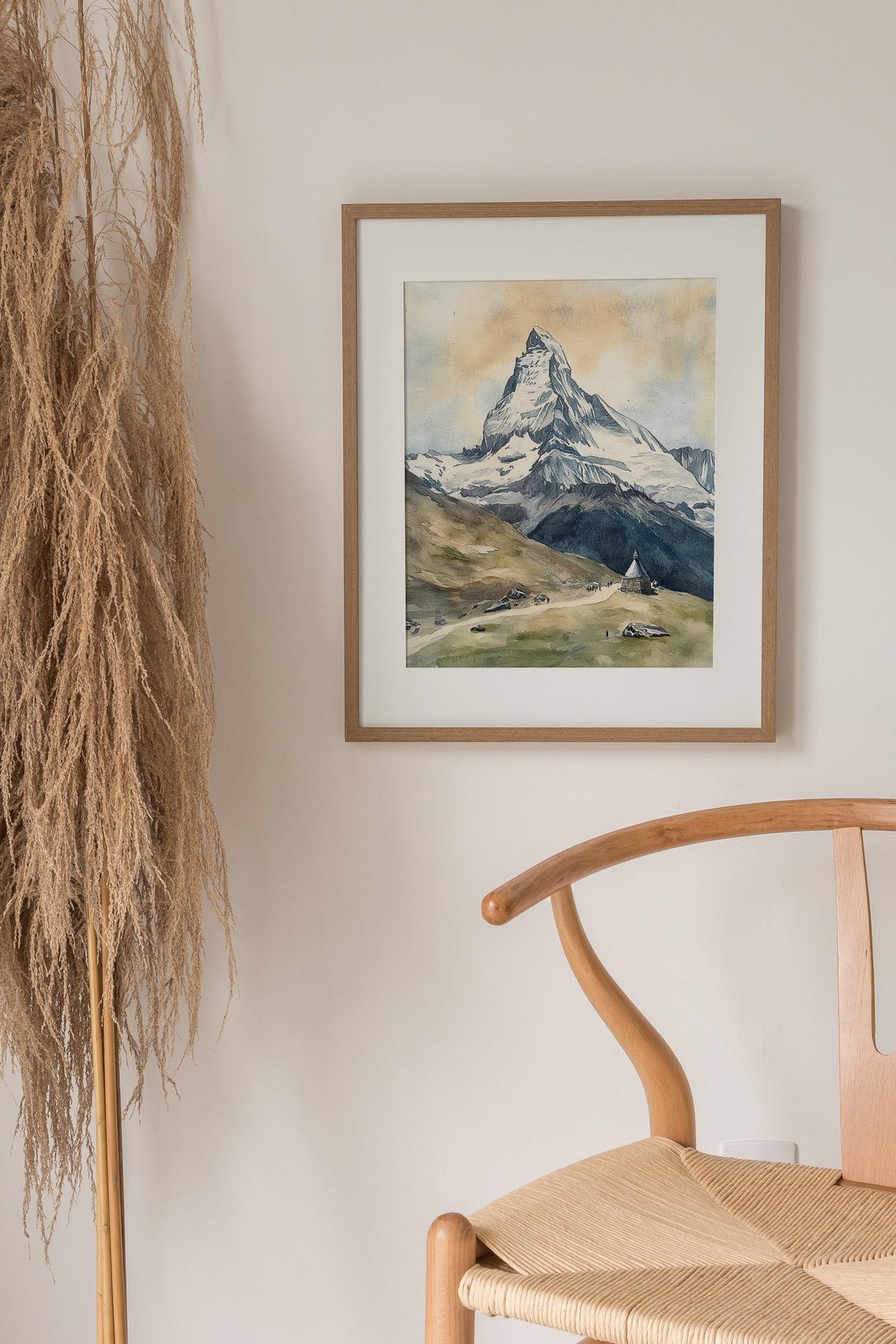 Iconic Snowcapped Matterhorn Peak Above Green Alpine Meadows Poster - Image 2
