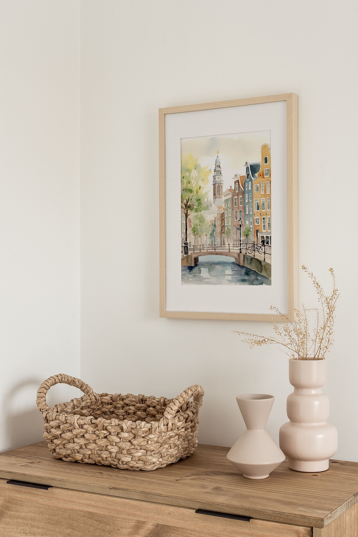 Amsterdam Spring Cityscape Watercolor Art Print - Image 4