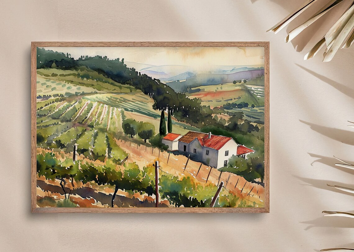 Port Wine Vineyard Watercolor Art Print, Portugal - Image 4