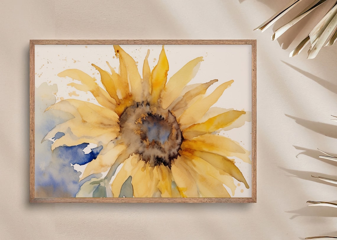 Sunflower Watercolor Floral Botanical Art Print - Image 3