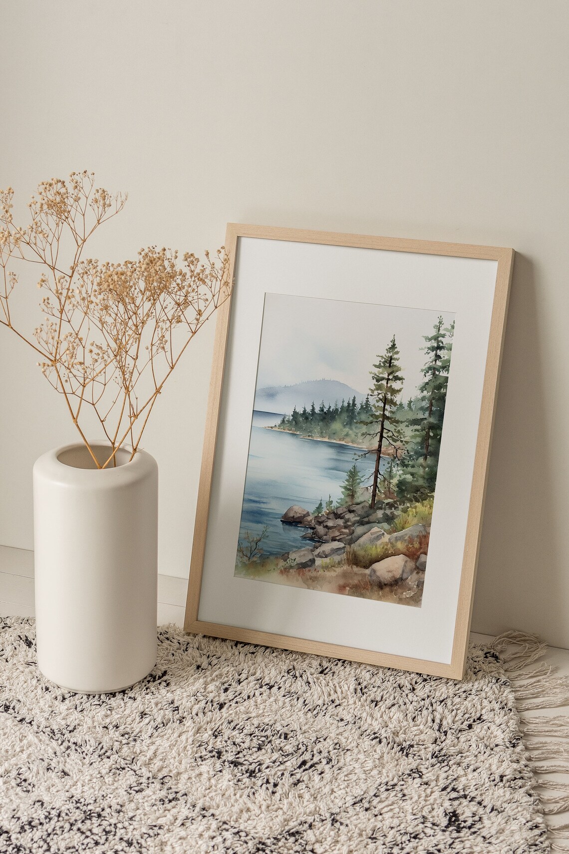 Tahoe Art Print, California Watercolor Lake Landscape - Image 4