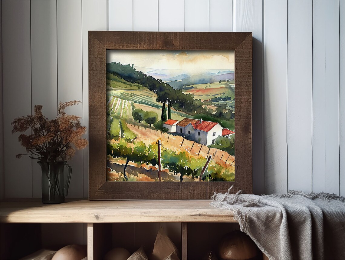Port Wine Vineyard Watercolor Art Print, Portugal - Image 2