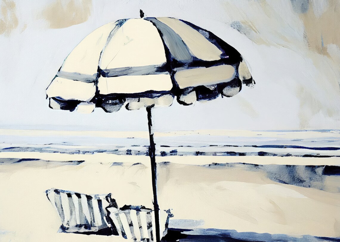 Destin Beach Painting, Florida Coastal Landscape Art Print