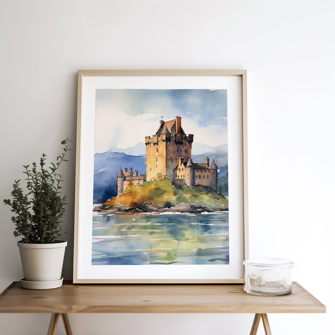 Eilean Donnain Castle Watercolor Art Print, Scotland - Image 5