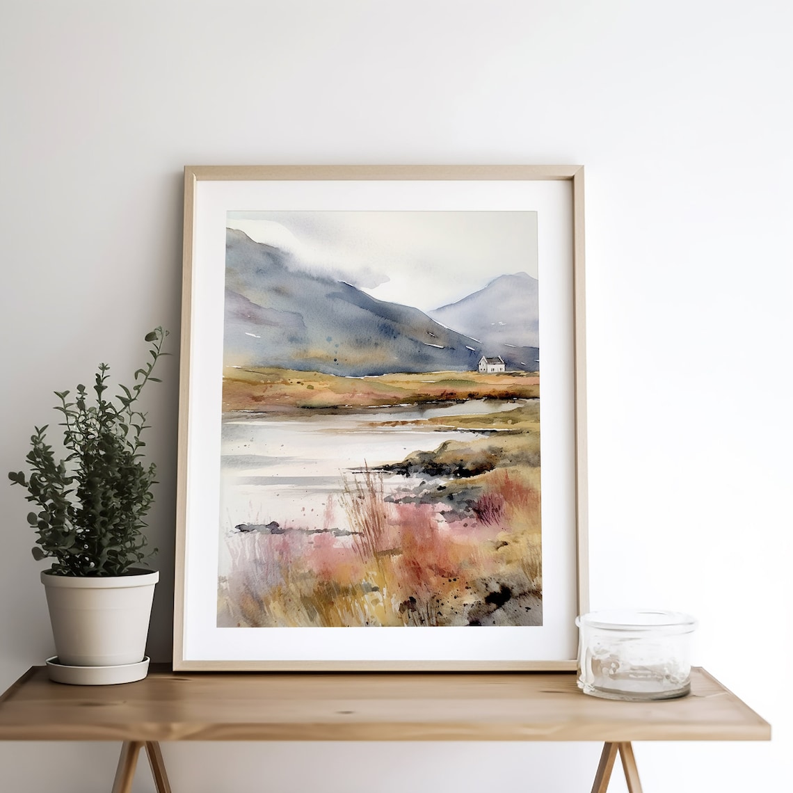 Glencoe Scotland Watercolor Landscape Art Print - Image 4