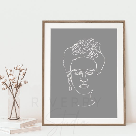 Minimal One Line Art Wall Decor Print File Boho Room Decoration Feminist Art 4 Color Backgrounds