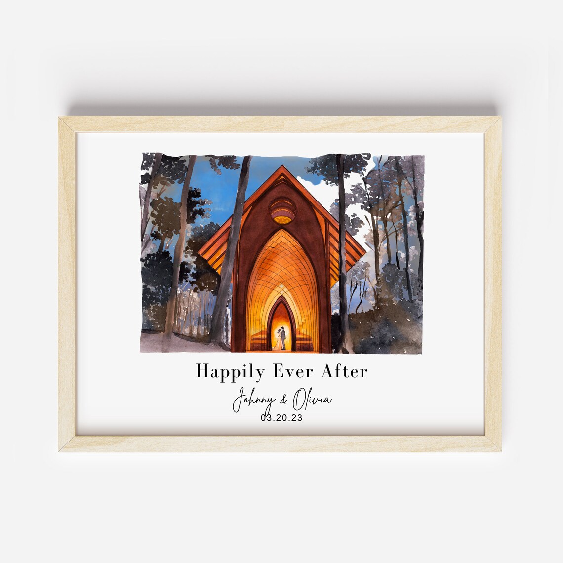Wedding Venue Watercolor Art Print, Custom Portrait - Image 3