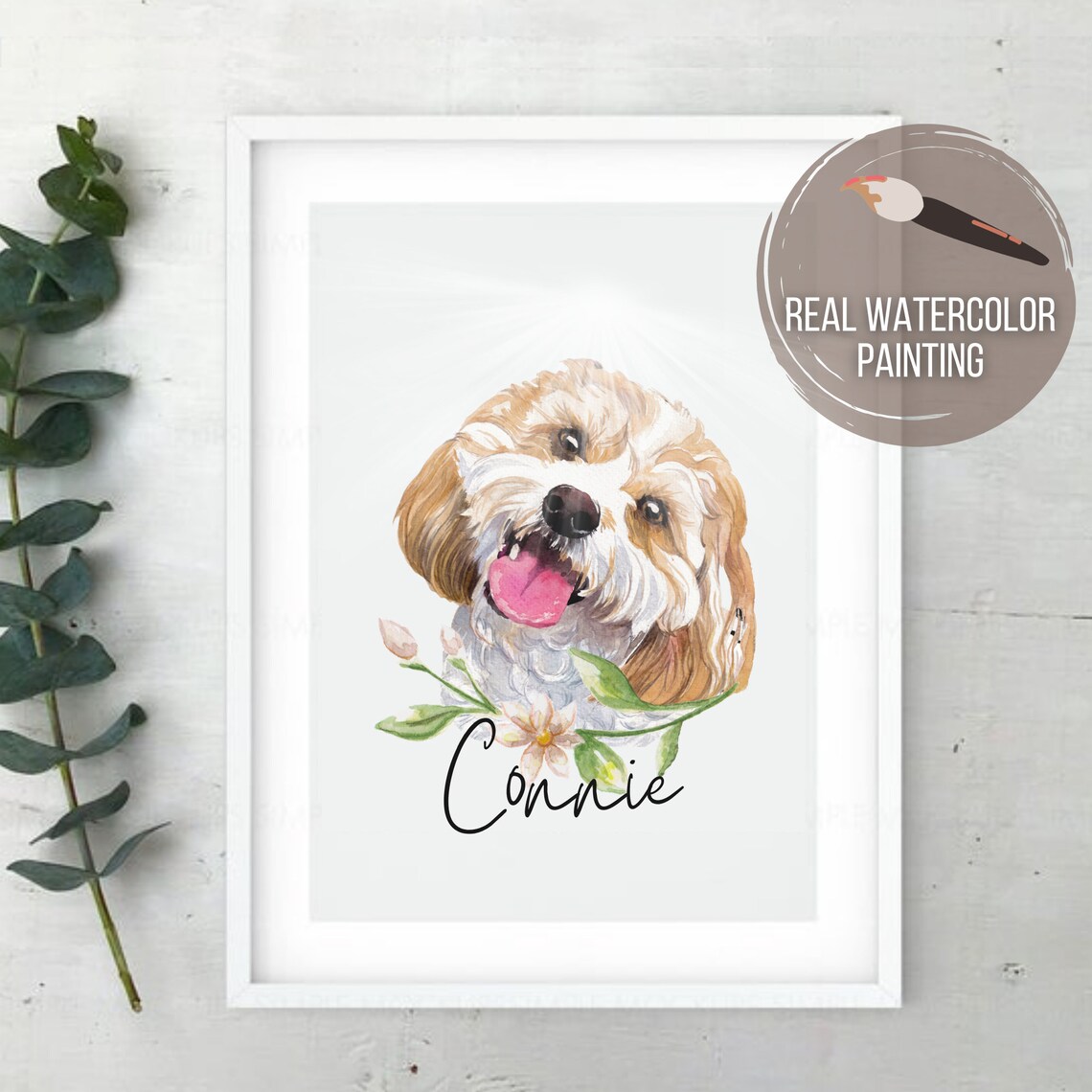 Pet Memorial Watercolor Portrait, Custom Dog Painting - Image 2