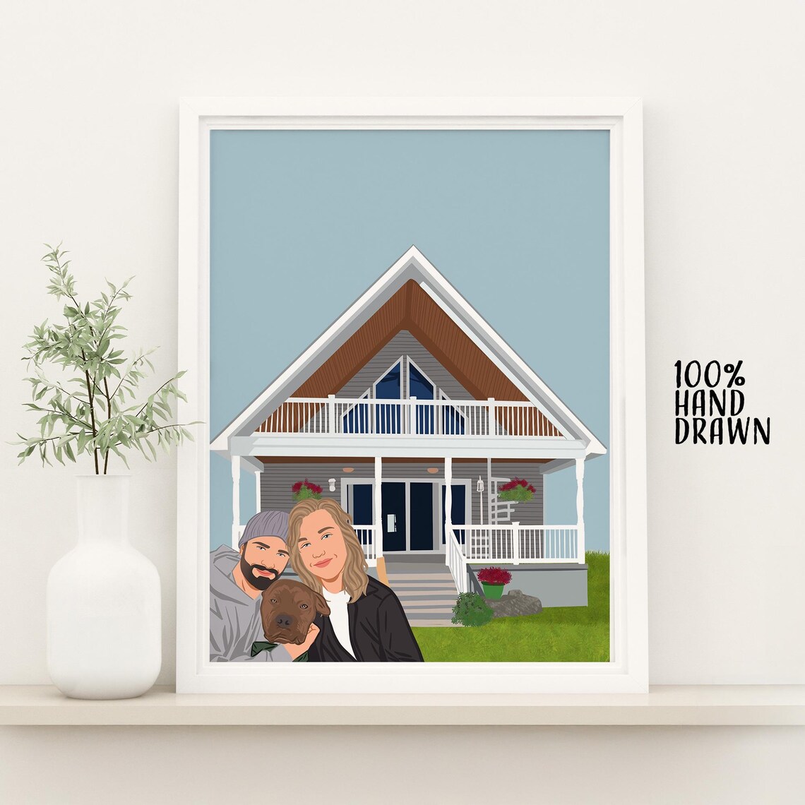 Custom House Portrait Art Print, Realtor Closing Gift - Image 2