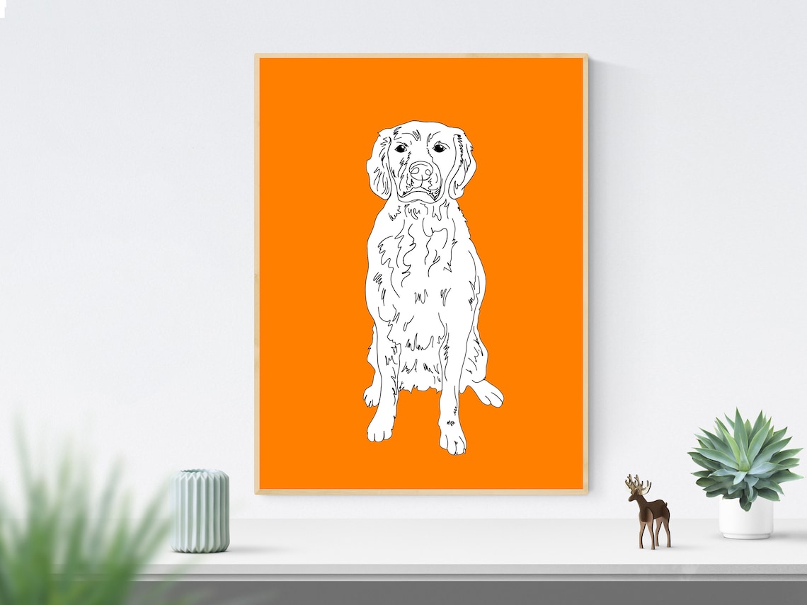 Dog Line Art Custom Line Drawing Art Print - Image 2