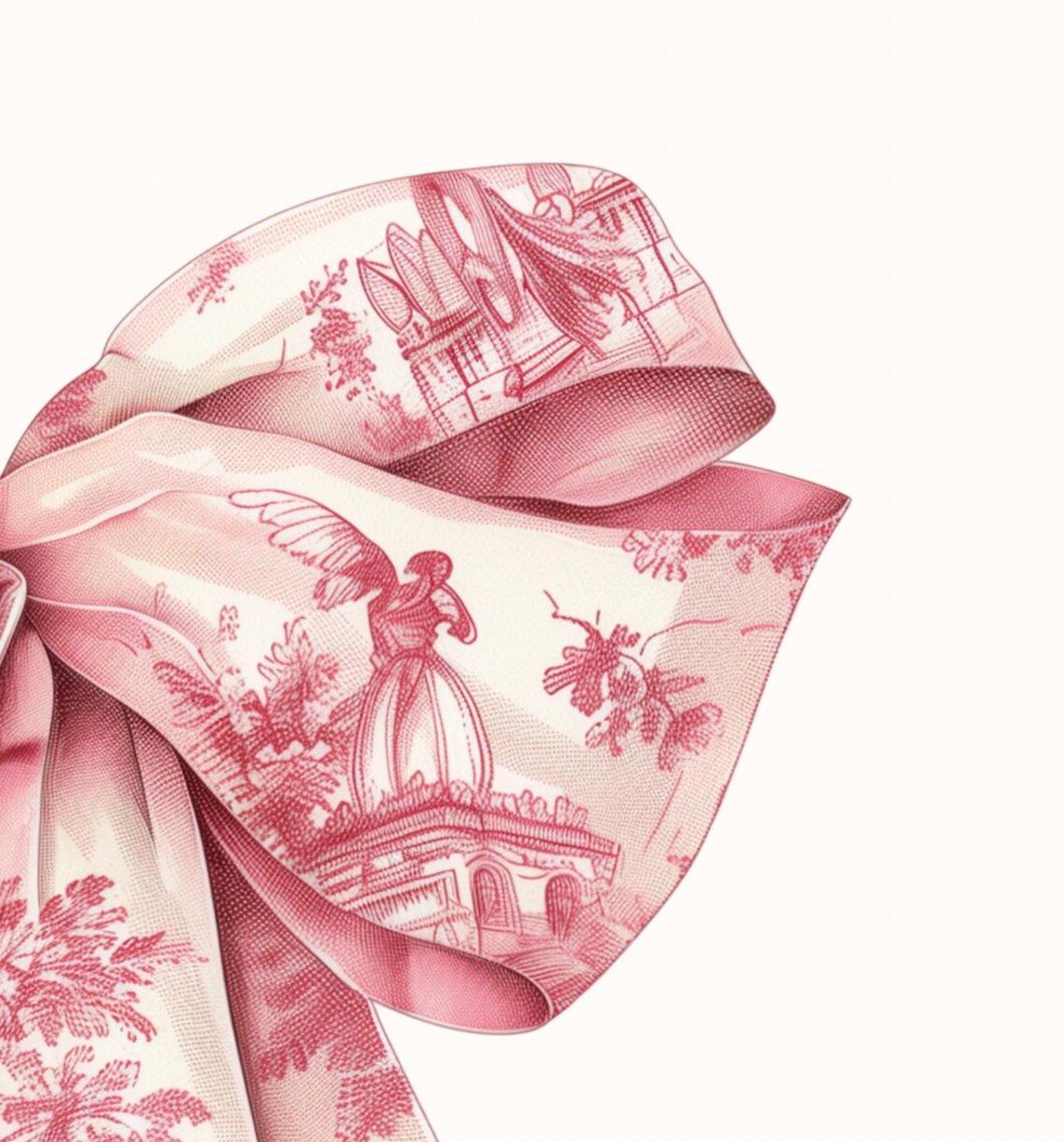 Coquette Pink Bows Nursery Art Print, Chinoiserie - Image 2