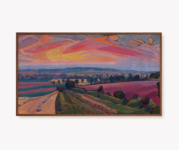 Colorful Vintage Landscape Oil Painting Art Print