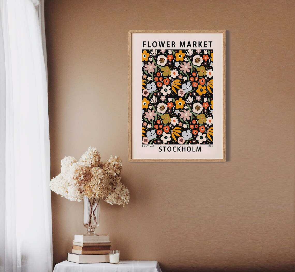 Stockholm Flower Market Travel Poster Art Print - Image 2