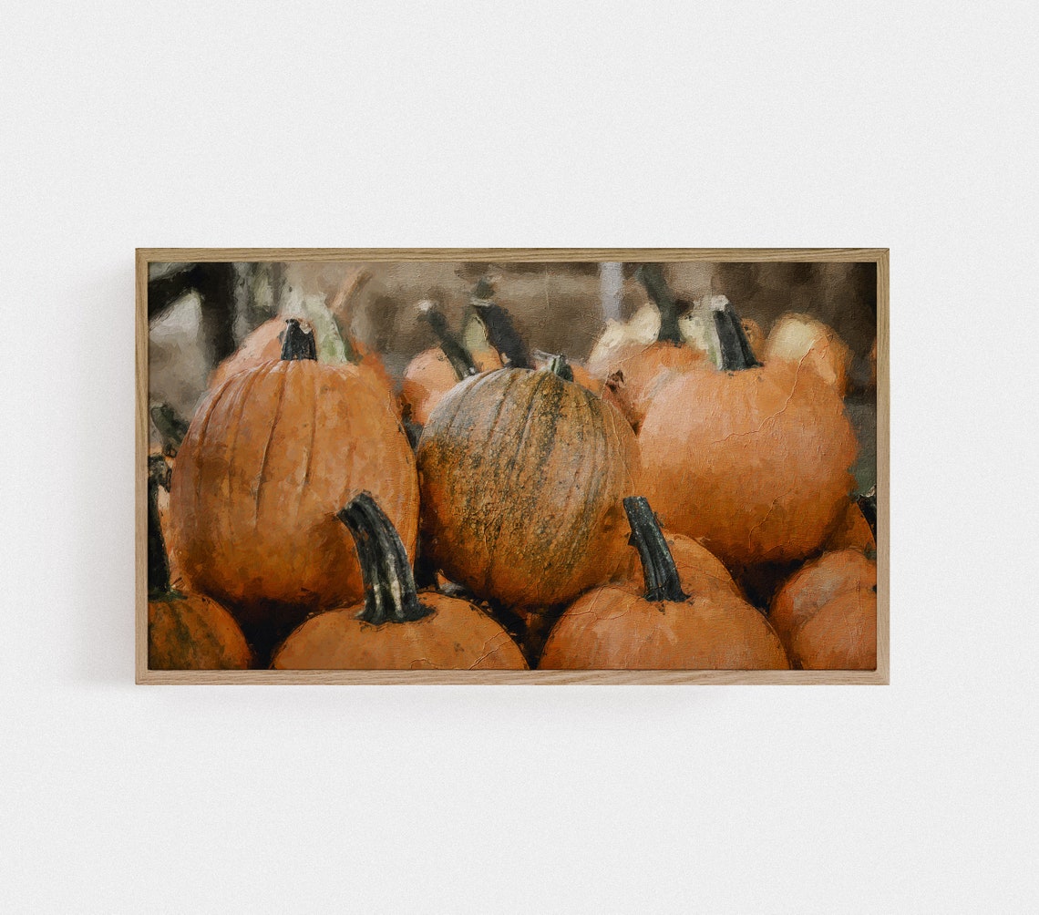 Vintage Fall Pumpkins Patch Rustic Autumn Harvest Scene Art Print - Image 5