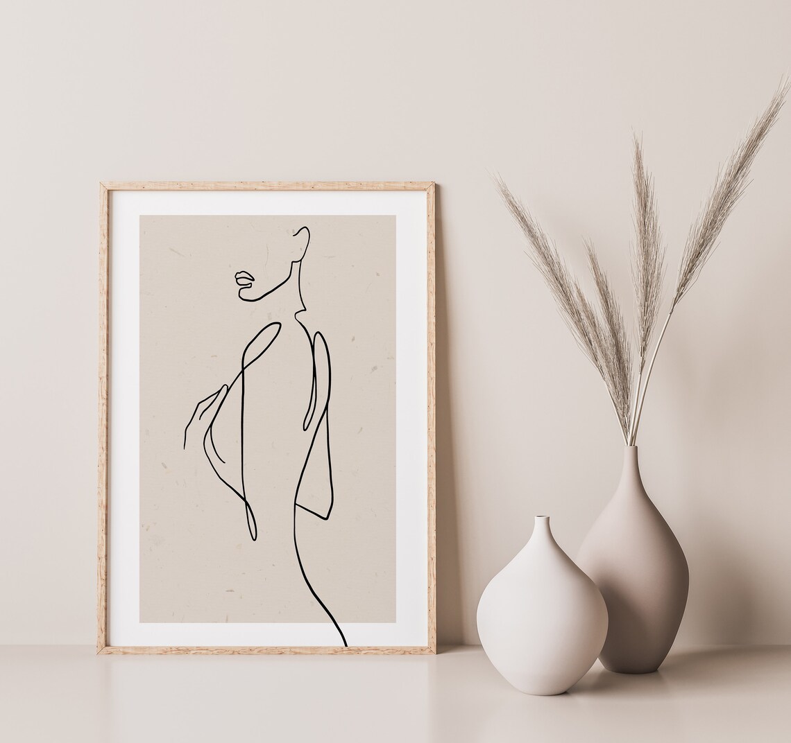 Modern Minimalist One Line Woman Drawing Abstract Female Art Poster - Image 2