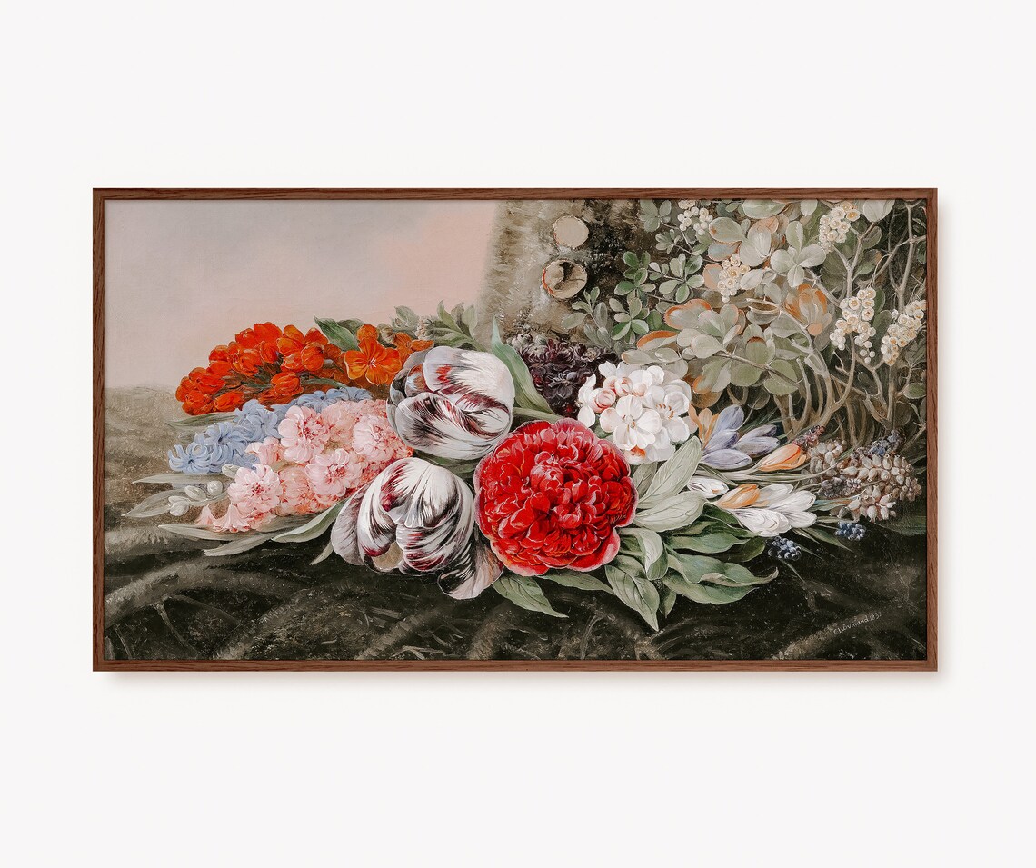 Vintage Dutch Floral Bouquet Still Life Oil Painting Art Poster