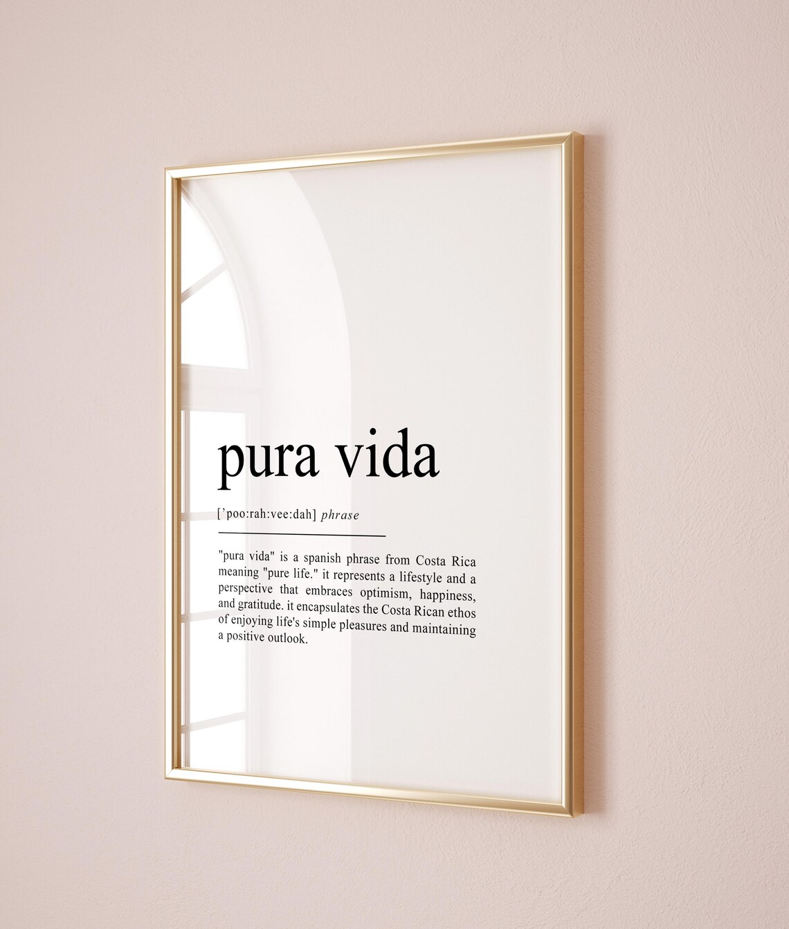 Pura Vida Definition Poster, Spanish Quote Wall Decor - Image 2