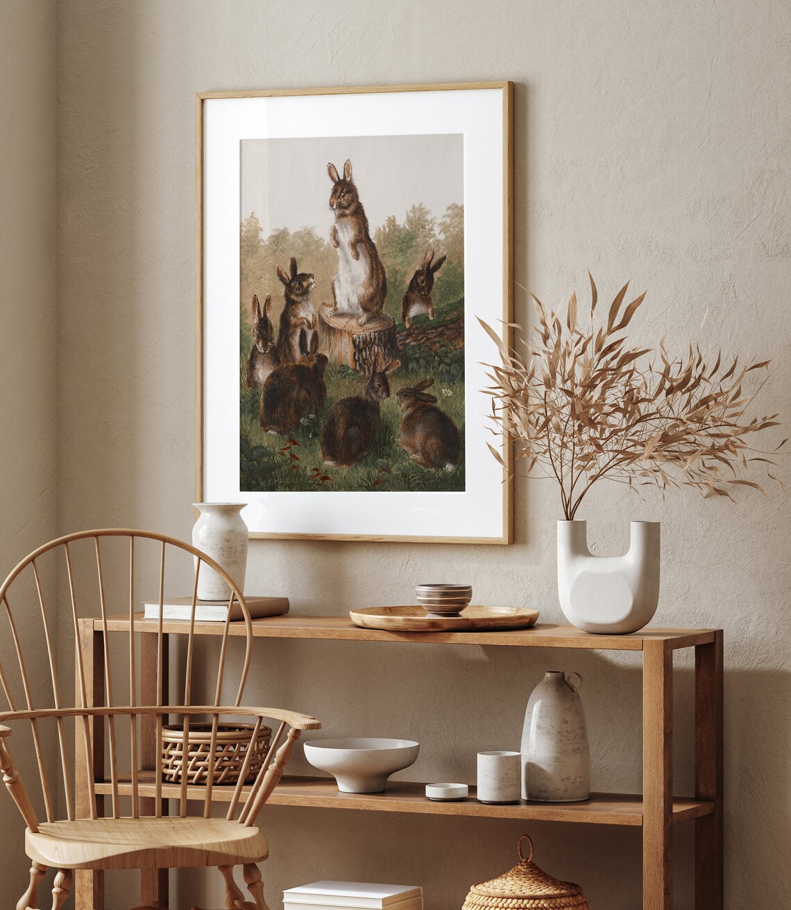 Vintage Rabbit Painting, Easter Bunny Nursery Art Print - Image 2