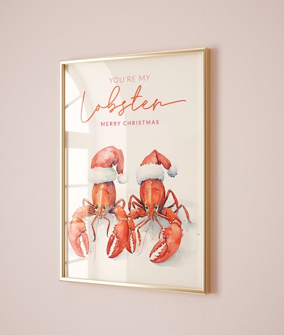 You're My Lobster Christmas Holiday Poster Art Print
