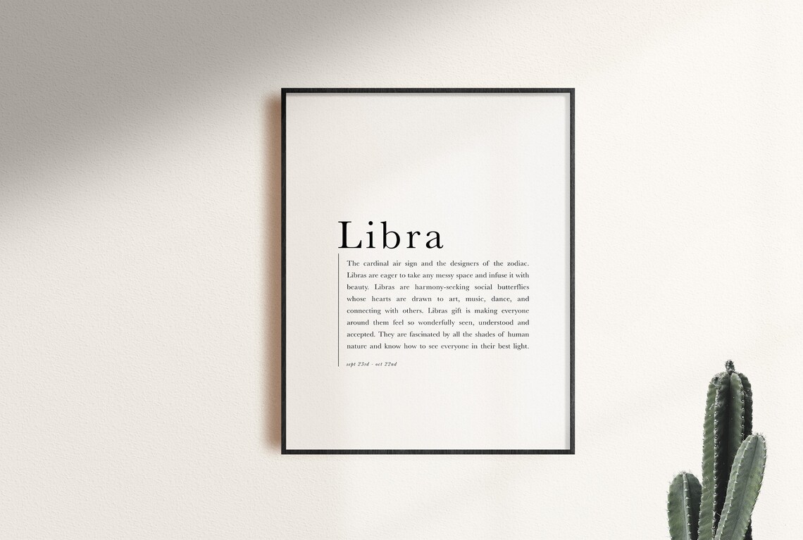 Libra Zodiac Sign Poster, Astrology Wall Art Print - Image 2