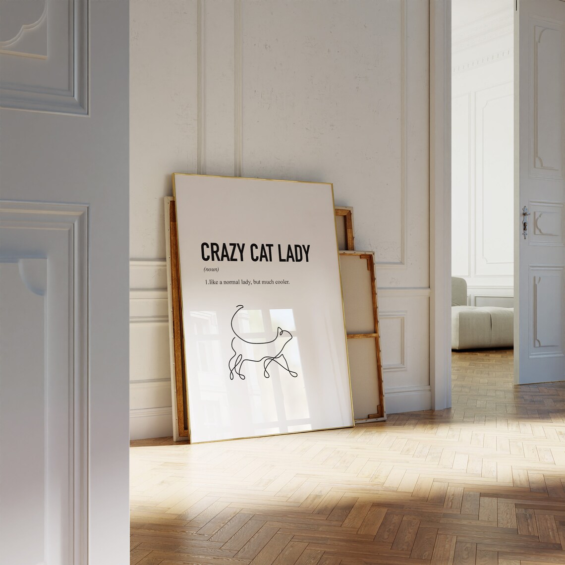 Crazy Cat Lady Definition Art Print, Cat Mom Gift - Image 2