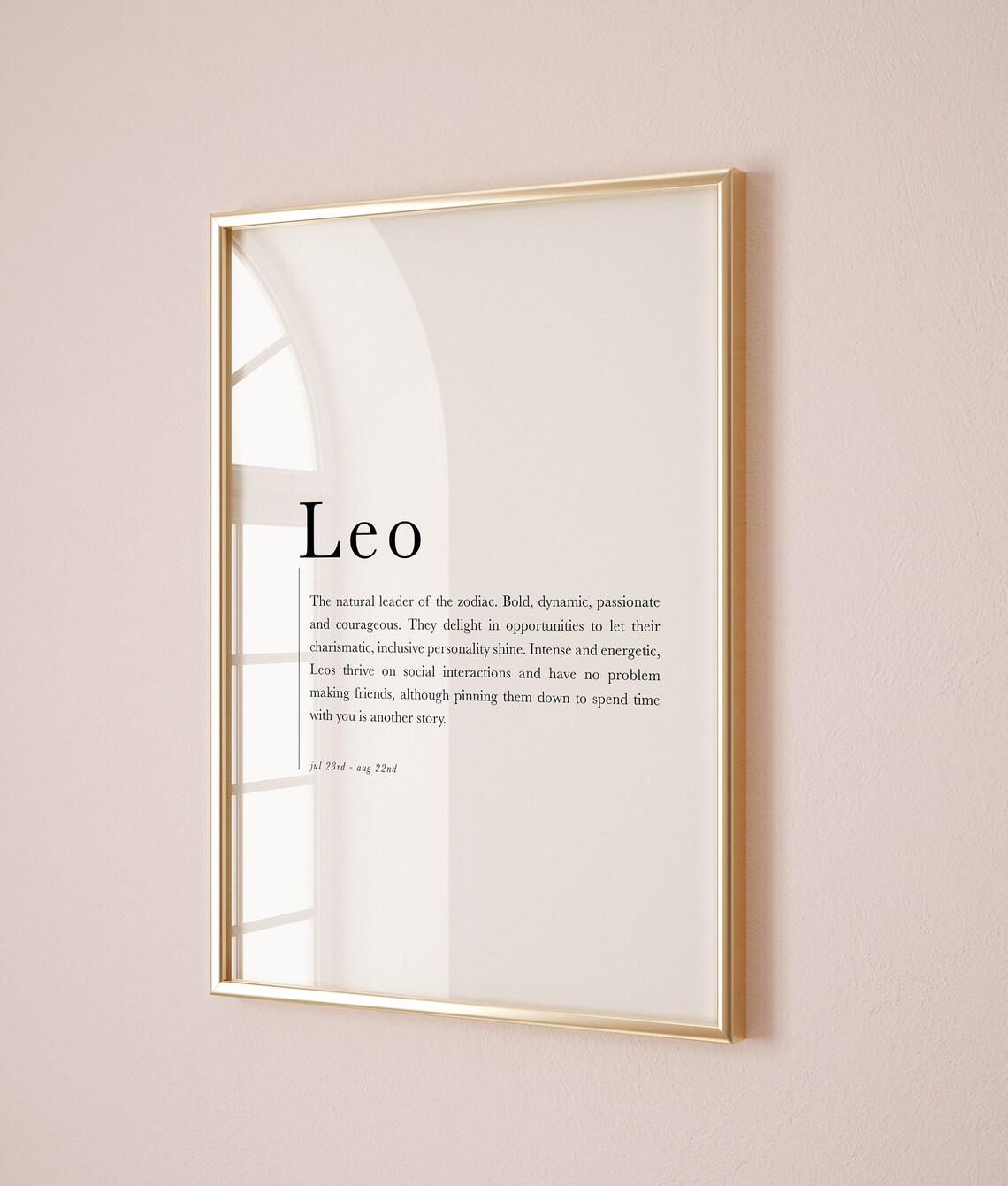 Leo Zodiac Definition Star Sign Astrology Birthday Gift Poster