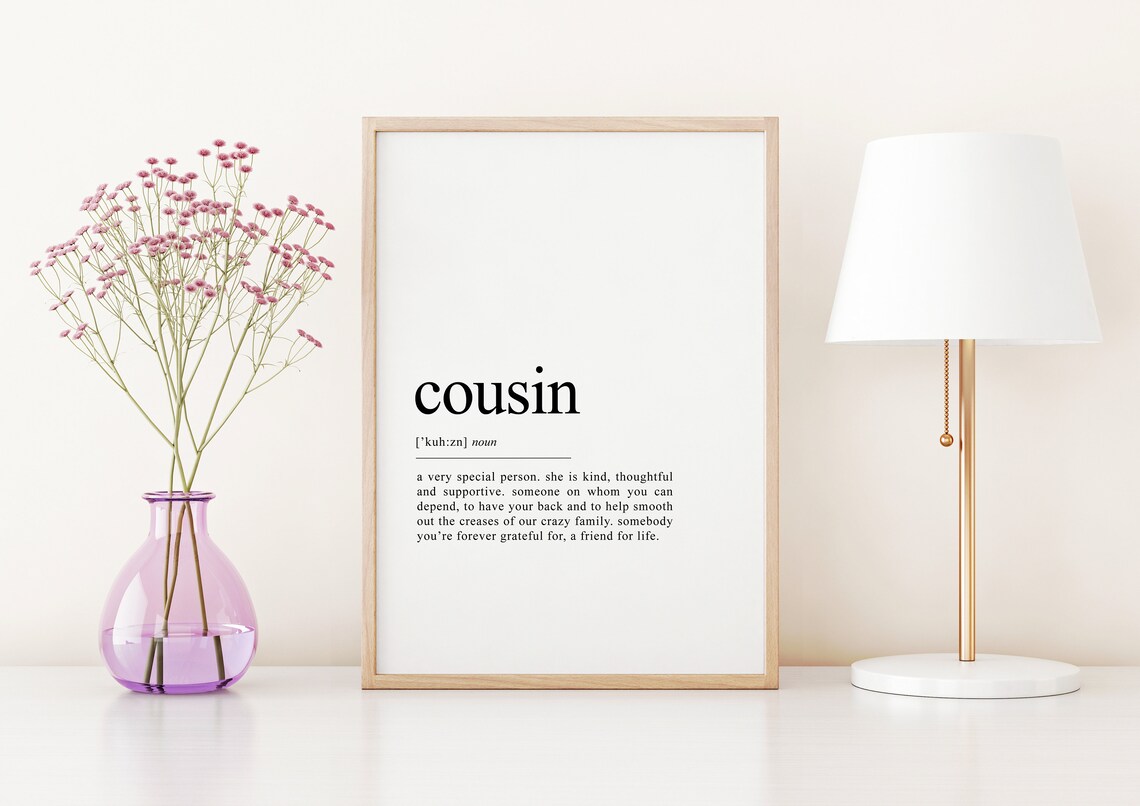 Cousin Definition Print, Personalised Gift Wall Art - Image 2