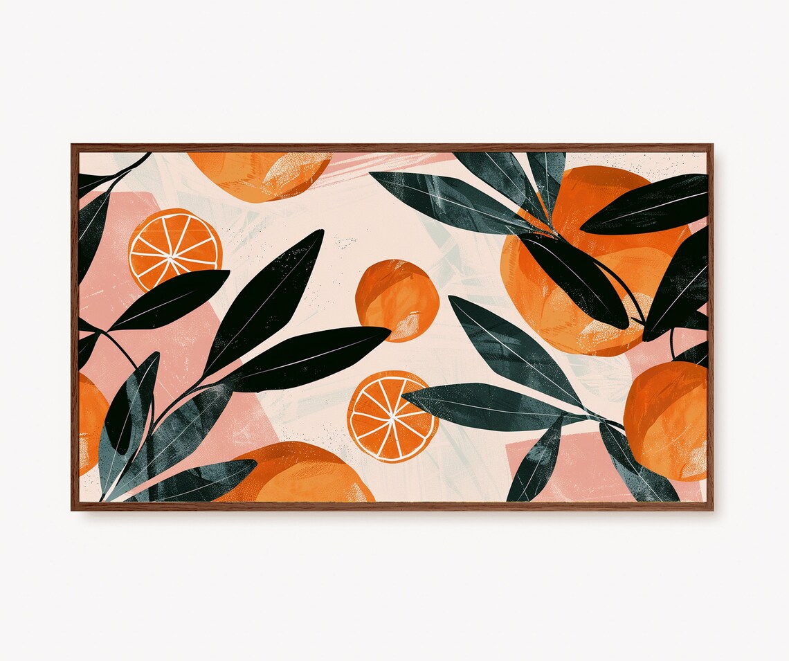 Orange Tree Abstract Citrus Fruit Art Print