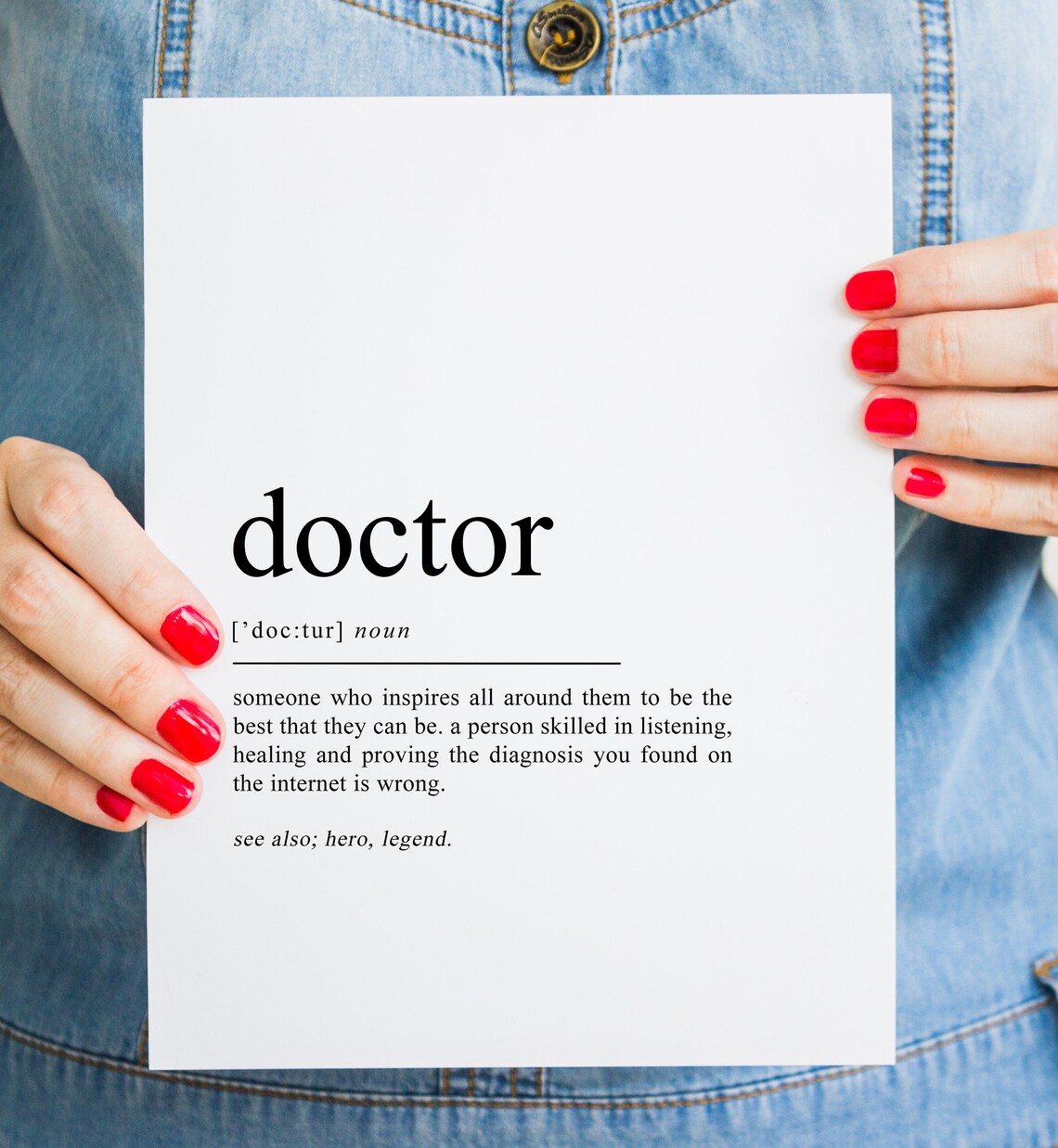 Doctor Definition Typography Art Print, Gift for Doctor - Image 2