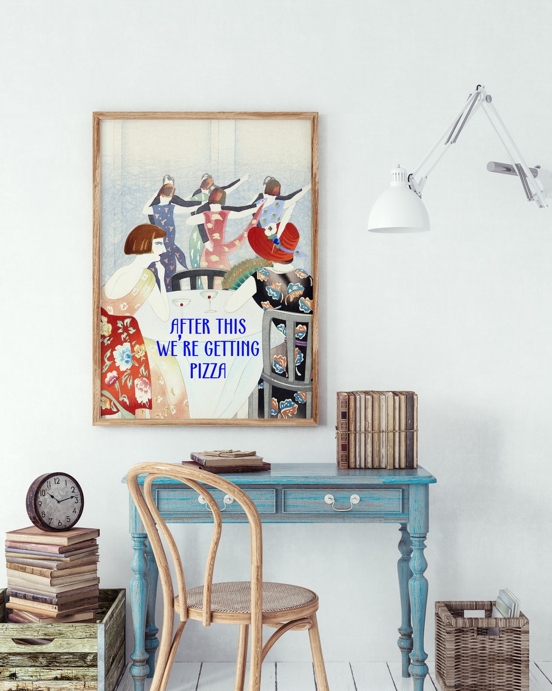 After This We're Getting Pizza Funny Vintage Altered Art Poster - Image 2