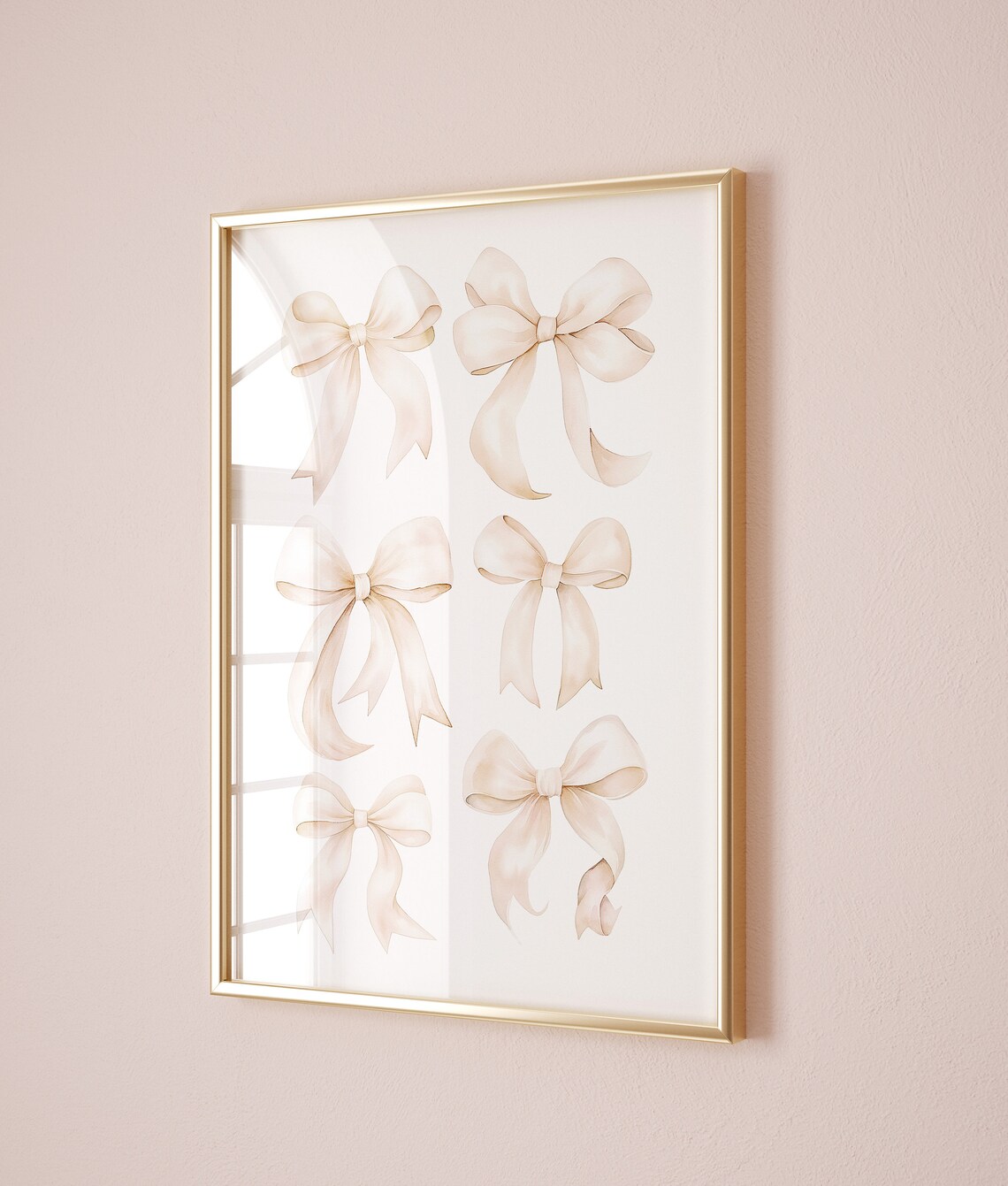 Cream Bow Nursery Print, Grandmillennial Coquette Decor