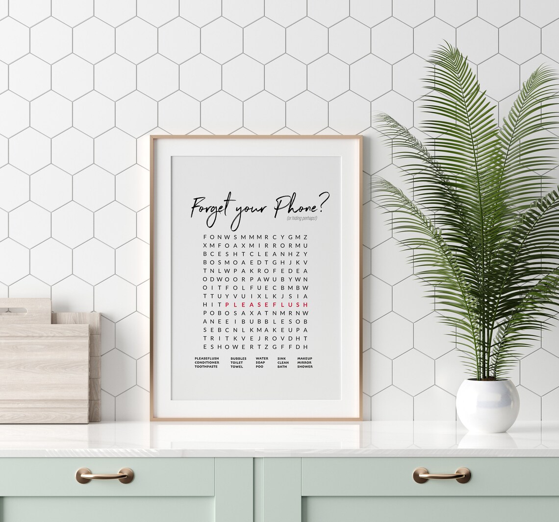 Funny Bathroom Wordsearch Restroom Activity Art Print - Image 2