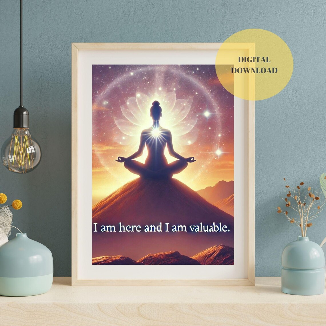 Meditating Woman - Modern Meditation Art Print