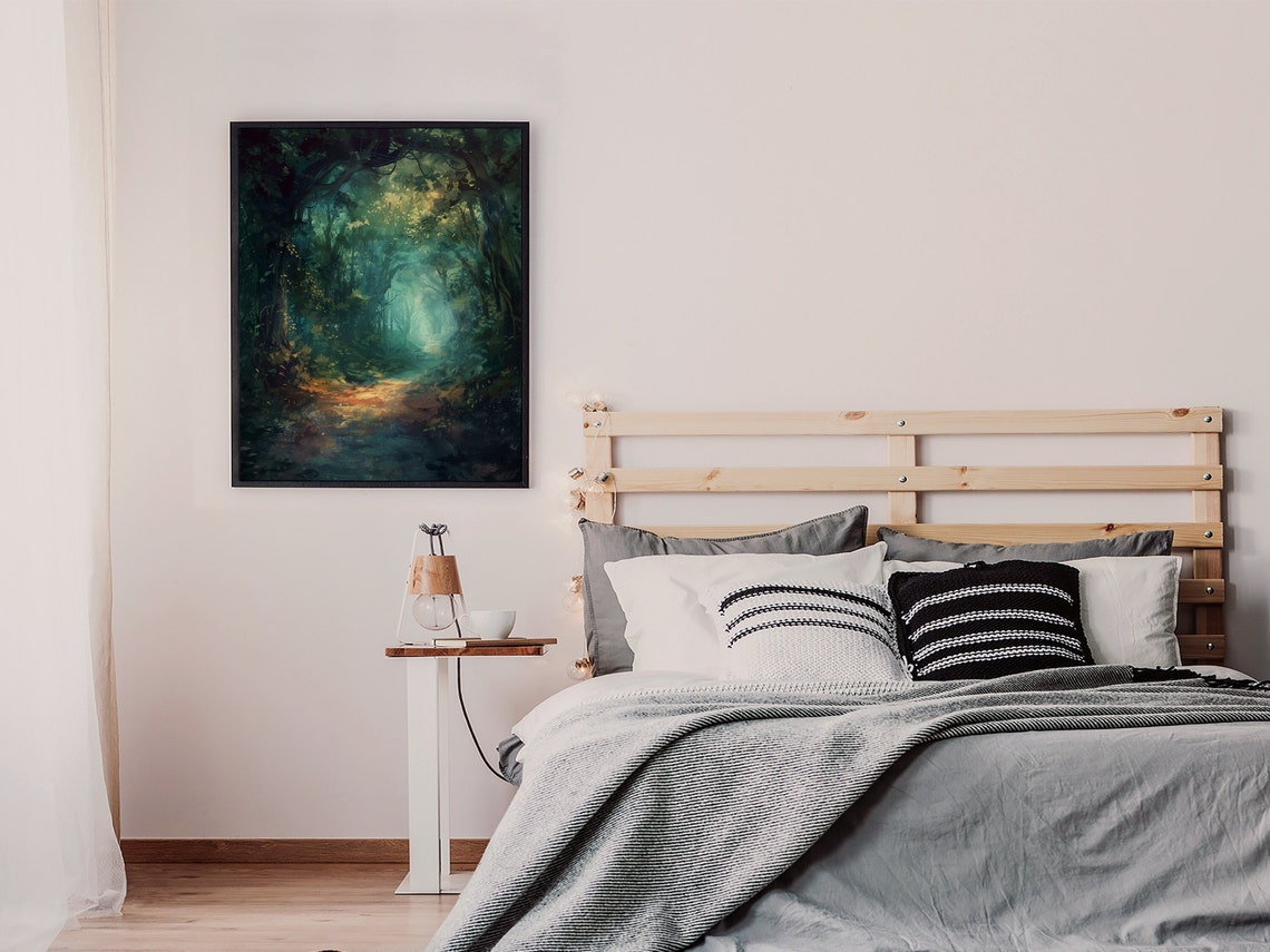 Dark Mystical Forest Path Oil Painting Enchanted Woods Poster - Image 6