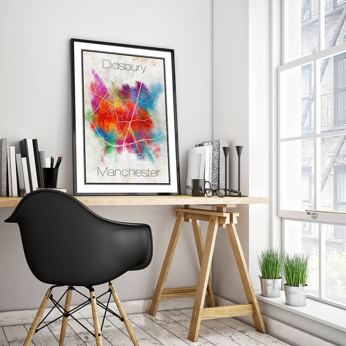 Didsbury Manchester UK Map Art Print