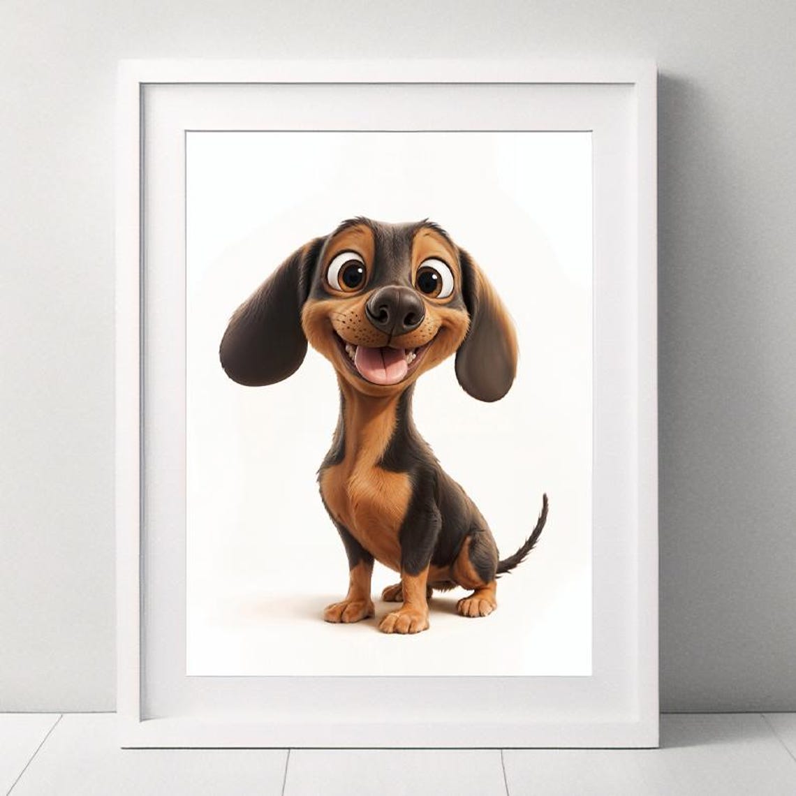 Smiling Dachshund Puppy with Long Floppy Ears Nursery Poster - Image 5
