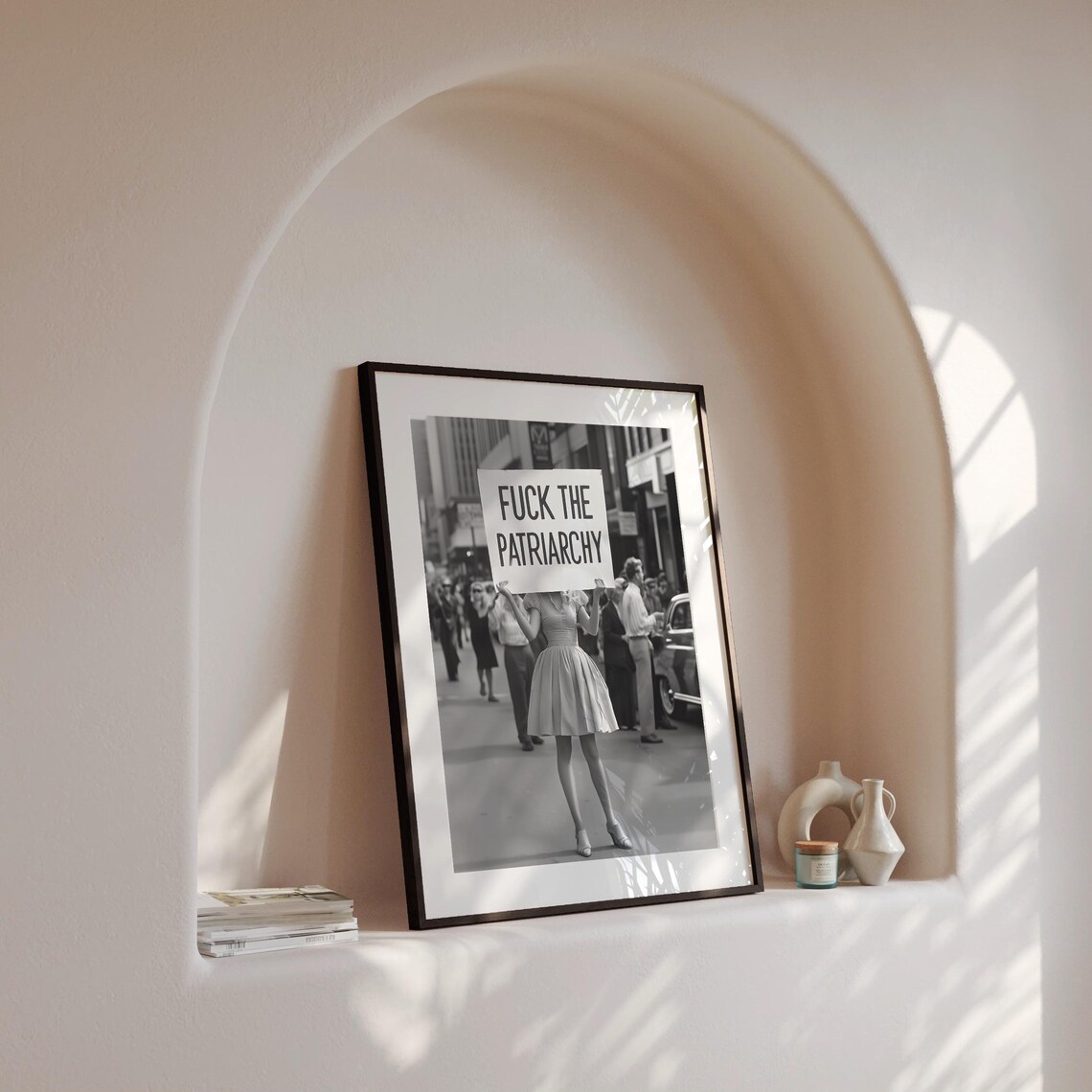 Fuck The Patriarchy Vintage Feminist Protest Art Print - Image 4