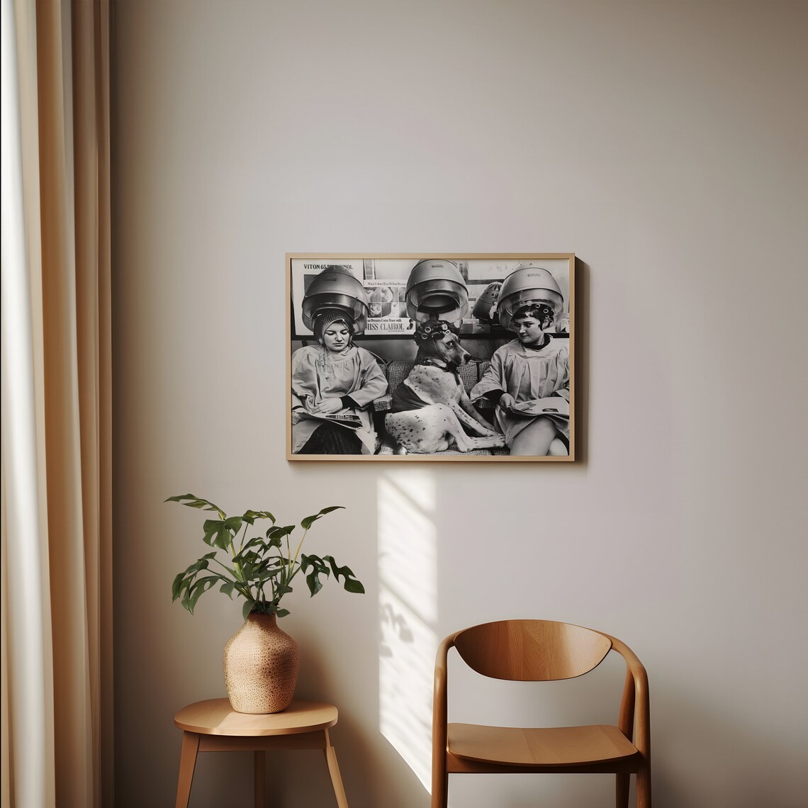 Women And Dog At Hair Salon Vintage Art Print - Image 3