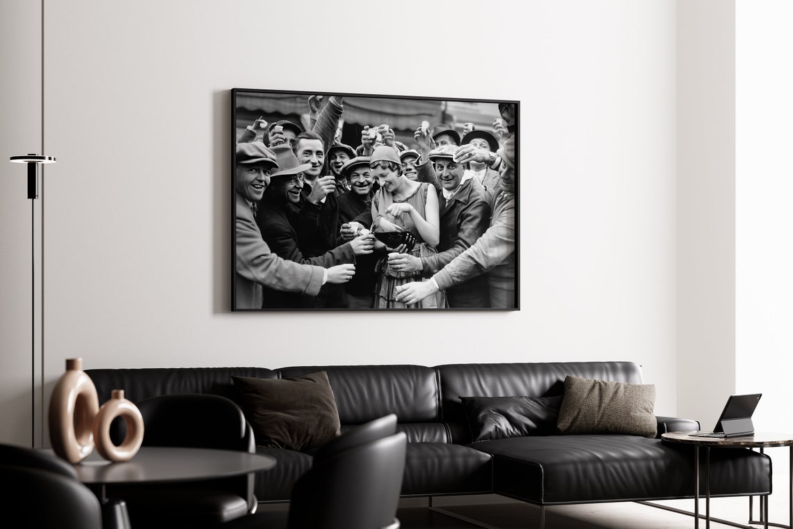 Vintage Crowd Toasting With Whiskey Retro Celebration Photo Poster - Image 2