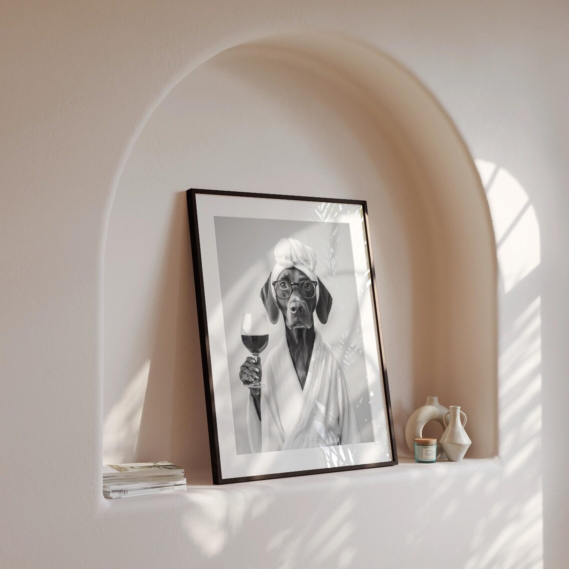 German Shorthaired Pointer Funny Dog Bathroom Art Print - Image 4