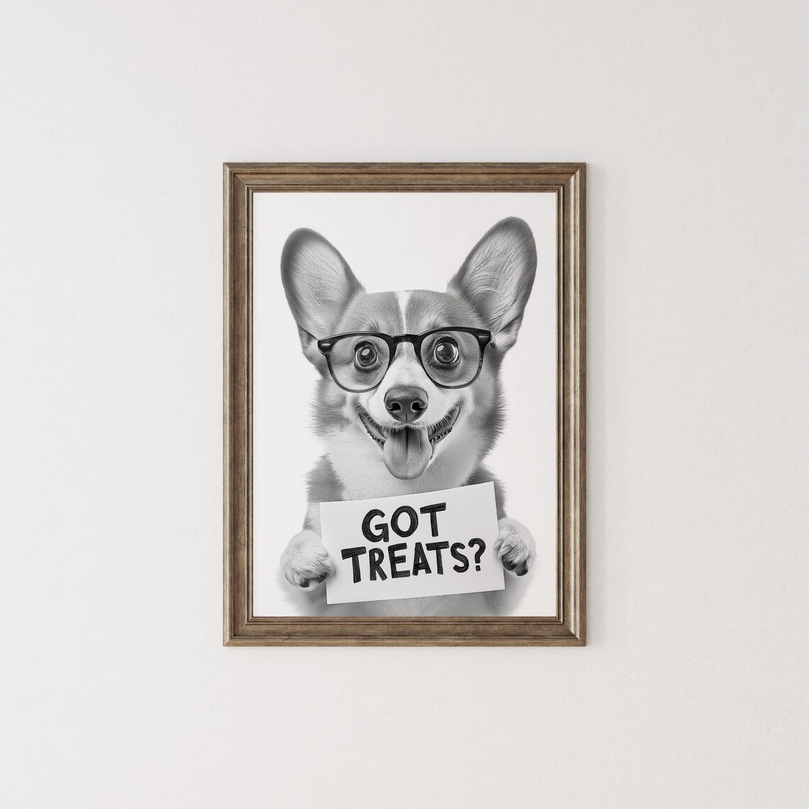 Corgi Holding Sign Got Treats Funny Dog Poster - Image 2