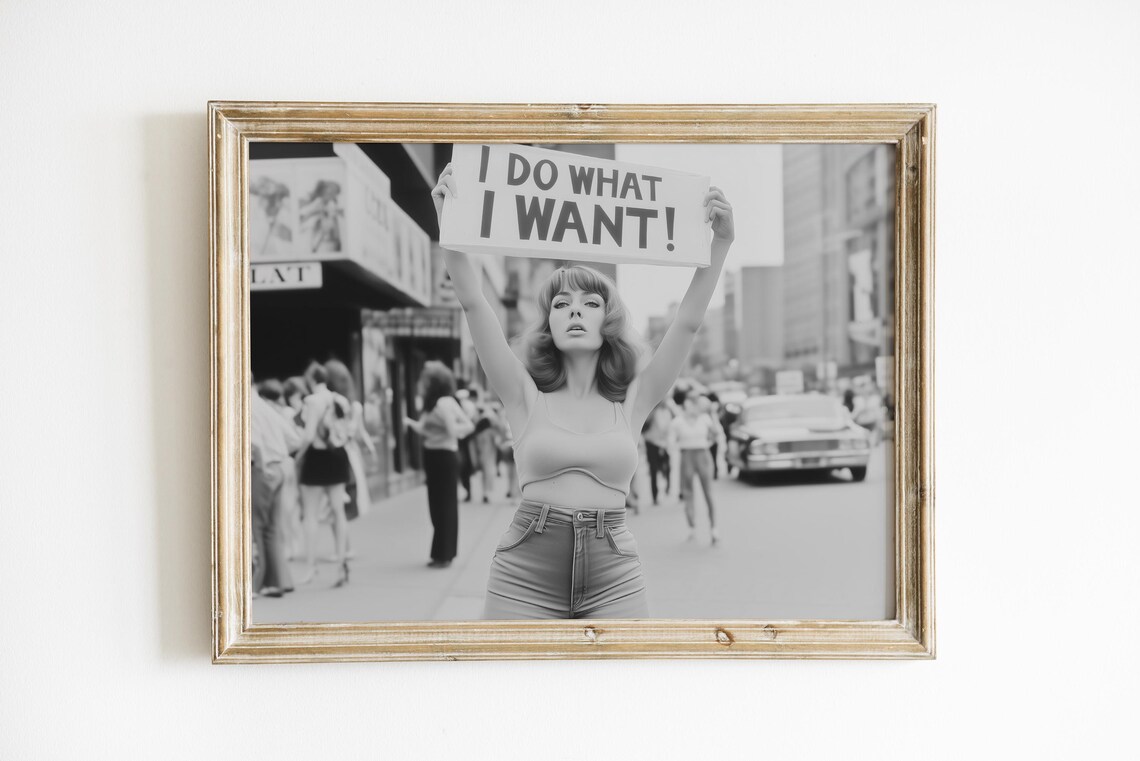 I Do What I Want Retro Woman Protest Art Print - Image 3