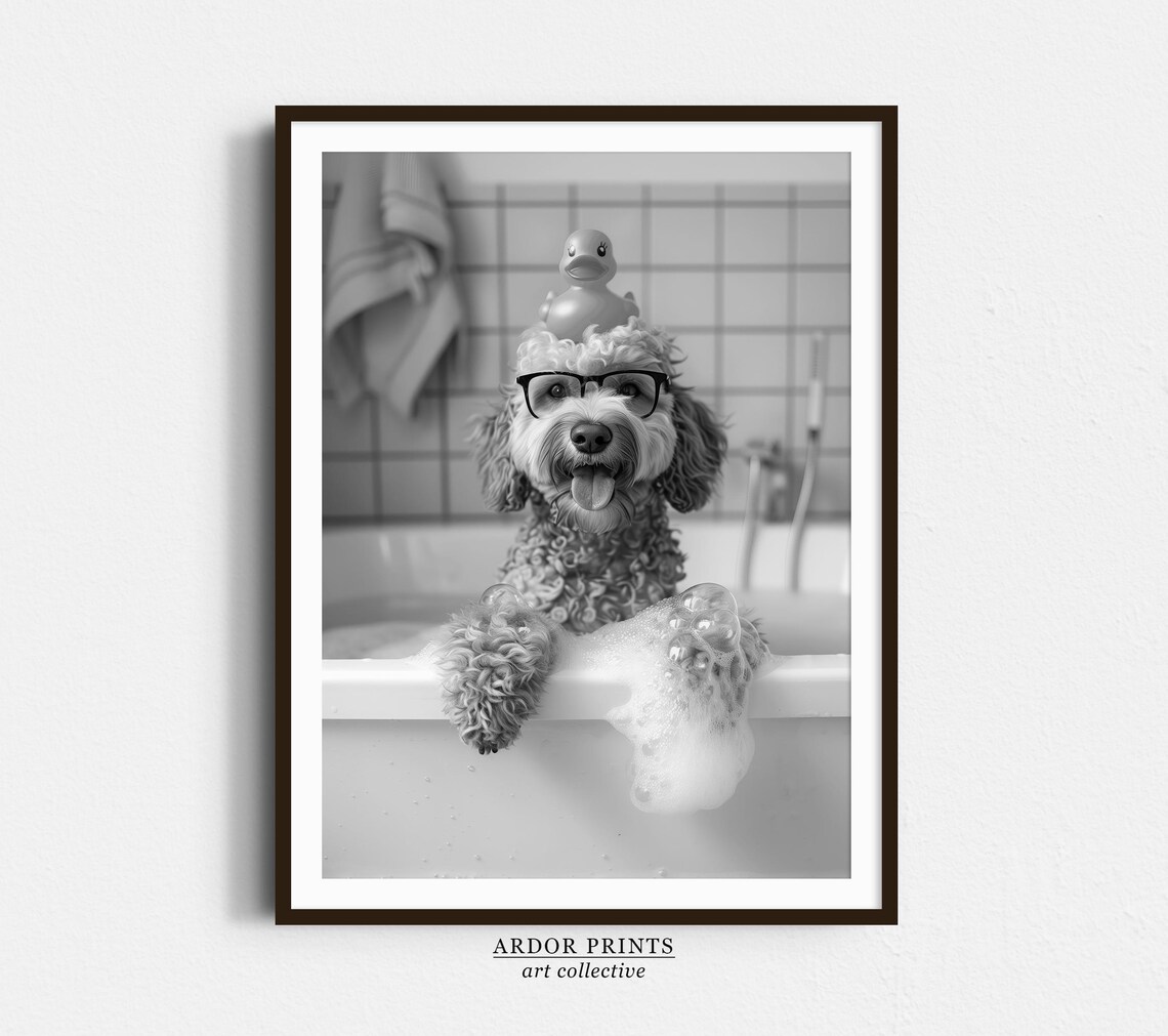 Goldendoodle Bath Wall Art, Funny Bathroom Decor