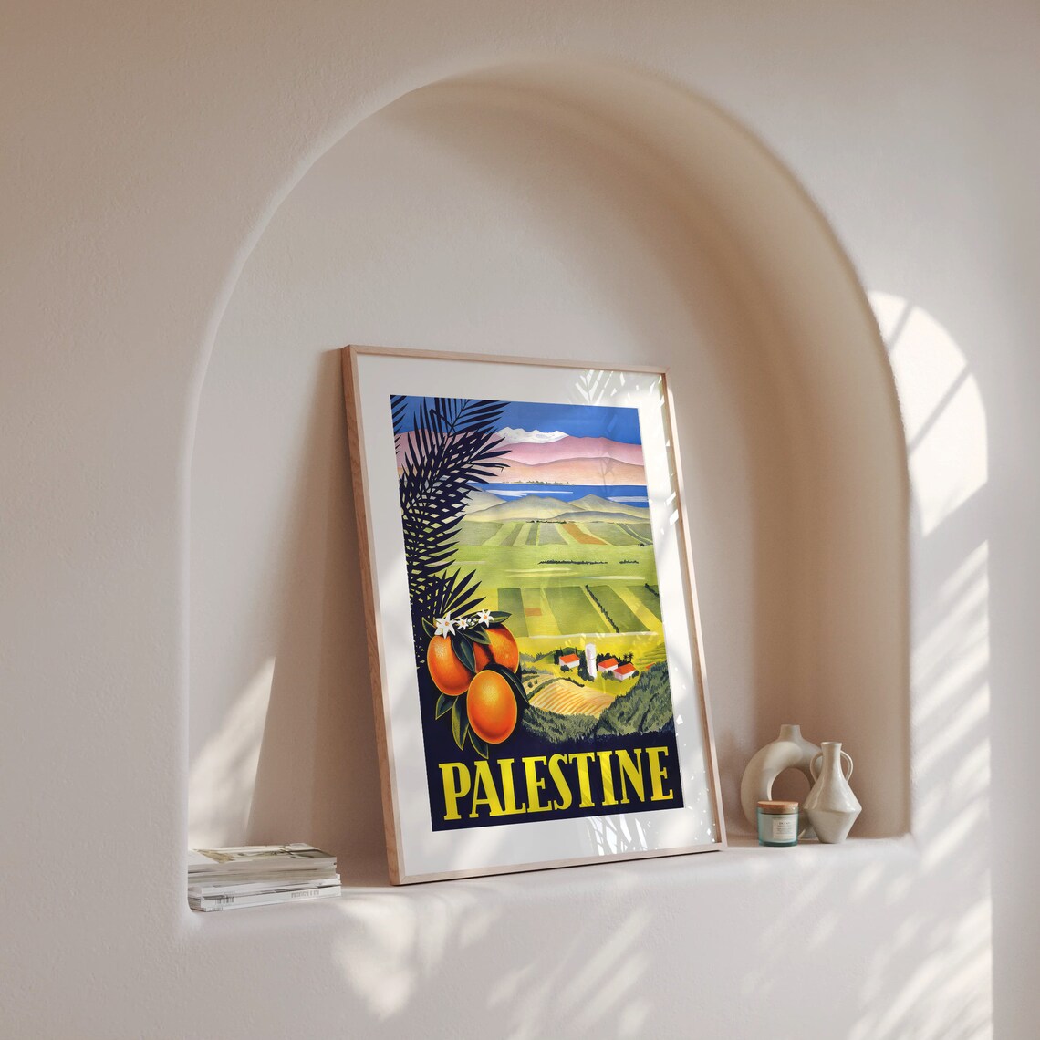 Palestine Vintage Travel Poster Citrus Orange Groves Mountains Sea - Image 4