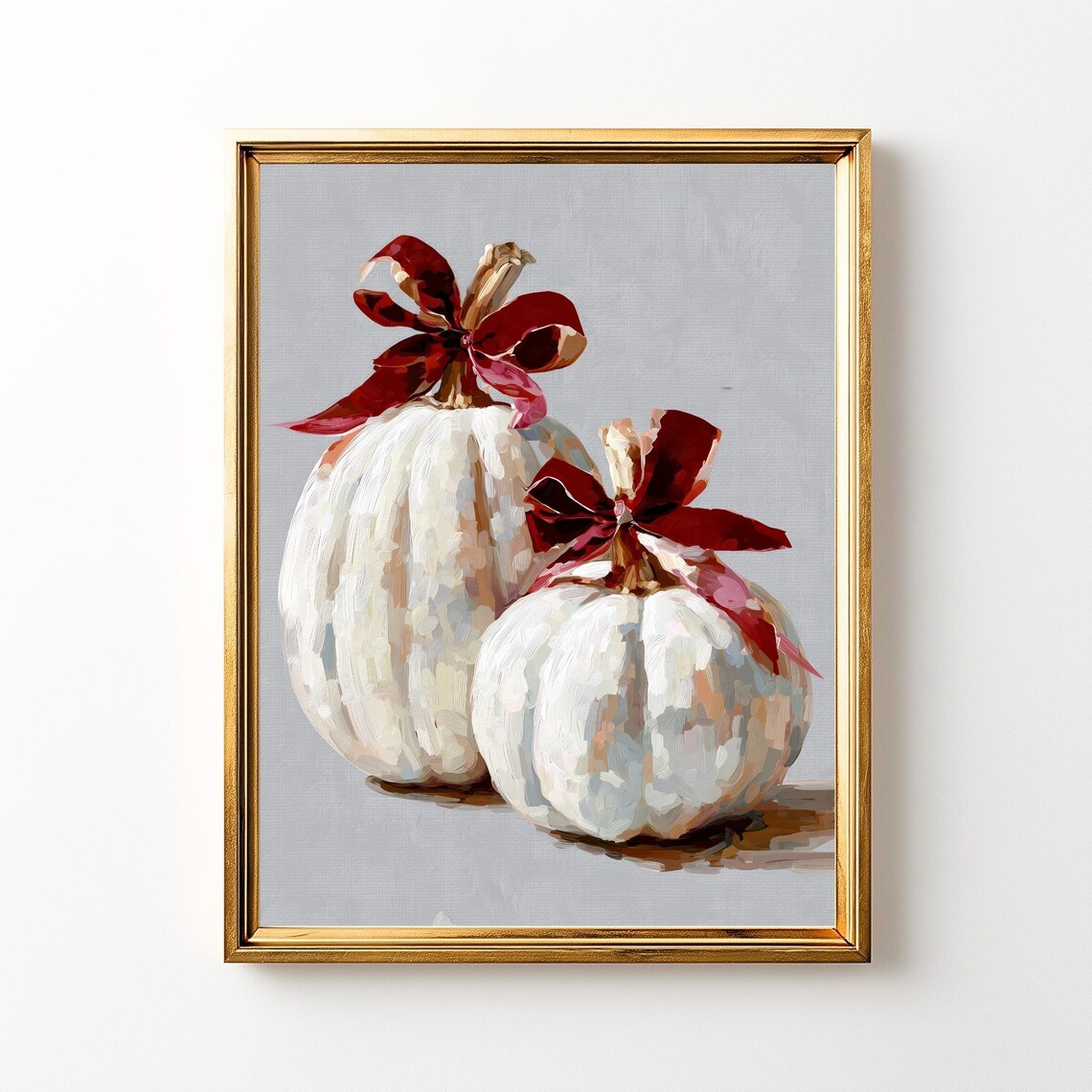 White Pumpkin Fall Art Print Neutral Farmhouse Decor