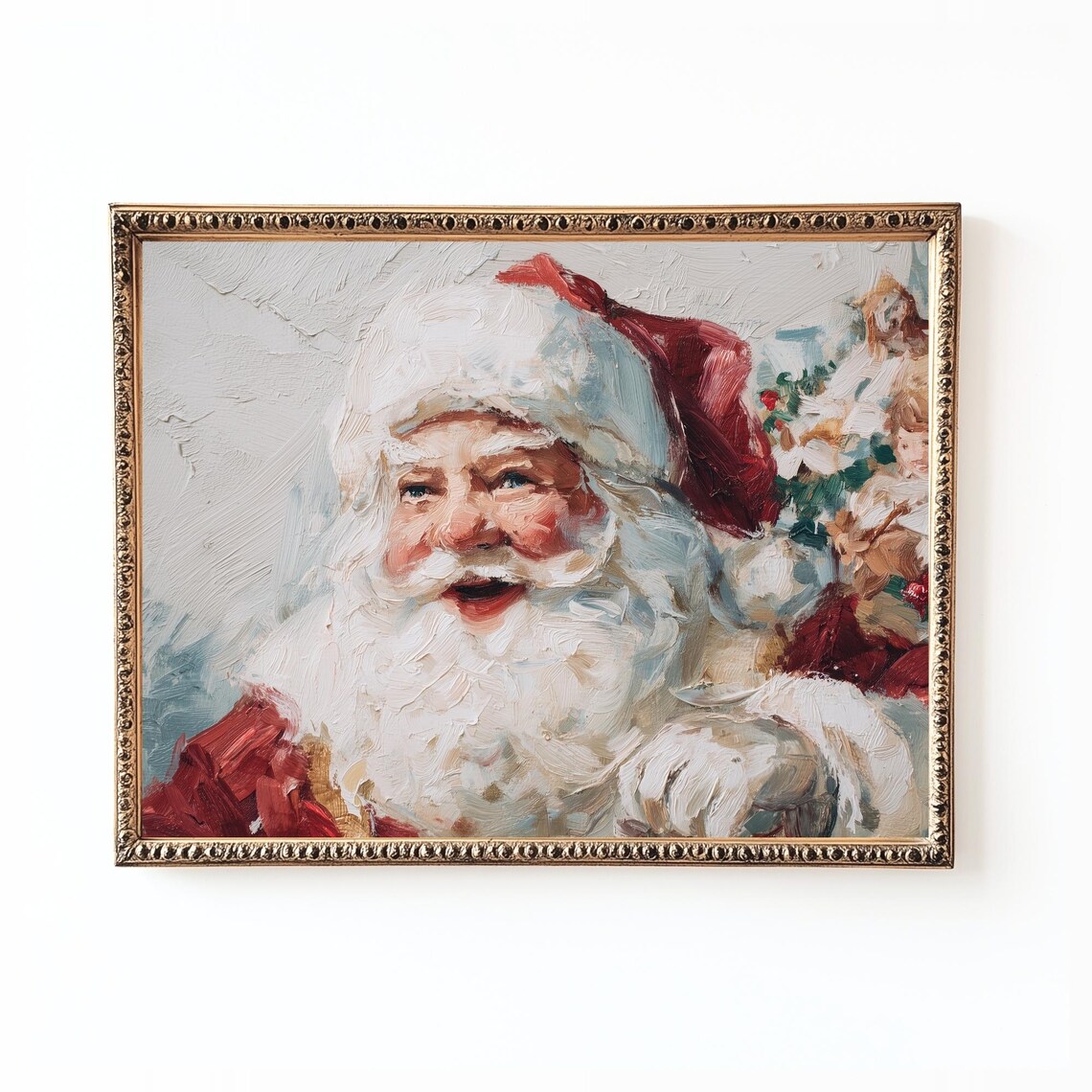 Vintage Santa Claus Portrait, Nostalgic Christmas Art Print