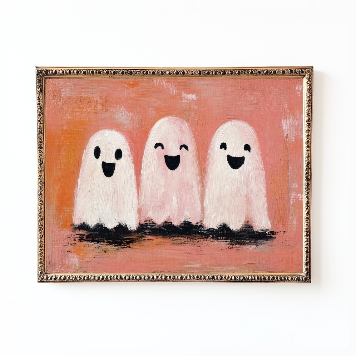 Cute Cheeky Ghosts Halloween Art Print, Fall Decor