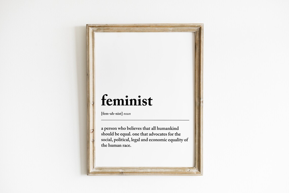 Feminist Definition Equality Inspirational Typography Wall Poster